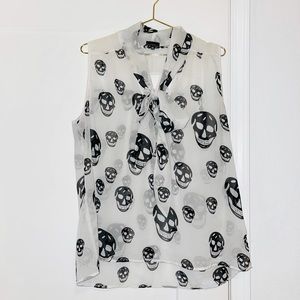 ☠️ Sheer skull sleeveless blouse ☠️